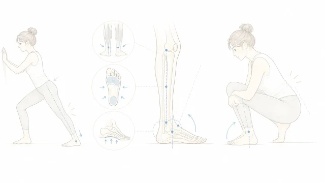 足首の硬さを足裏とすねの動きから確認する人