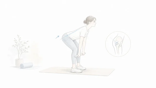 RDLで膝が曲がりすぎる時を淡い手描きイラストで表したアイキャッチ