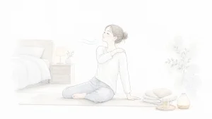 寝る前のストレッチで眠りにくい時｜強さを落として呼吸をゆるめる