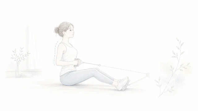 ローイングで背中に入りにくい時を淡い手描きイラストで表したアイキャッチ
