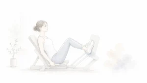 レッグプレスで膝に頼りやすい時|足幅より足圧と骨盤の向きをそろえる