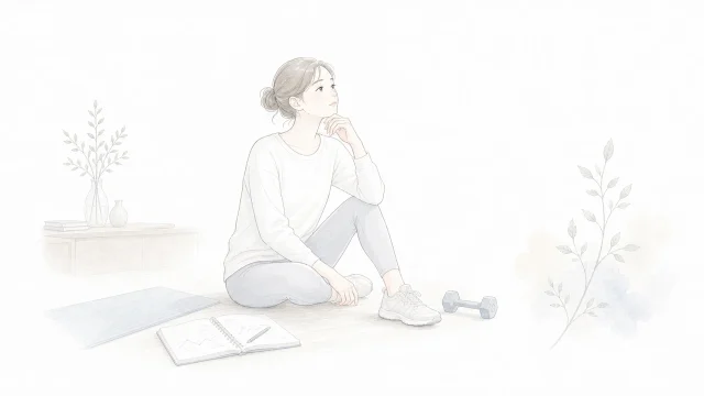 減量中に筋トレの重量が落ちる時を淡い手描きイラストで表したアイキャッチ
