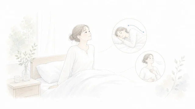 朝に首肩がこりやすい人へを淡い手描きイラストで表したアイキャッチ