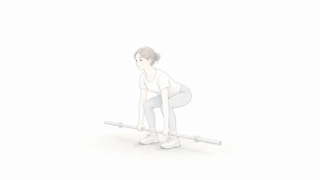 デッドリフトで床から動かしにくい時を淡い手描きイラストで表したアイキャッチ