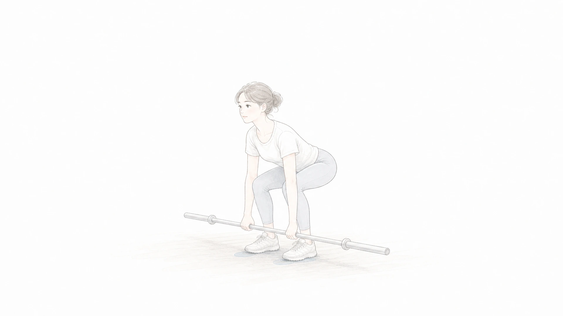 デッドリフトで床から動かしにくい時を淡い手描きイラストで表したアイキャッチ