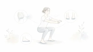 スクワットのしゃがみ始めが安定しない時|深さより足圧と呼吸を整える